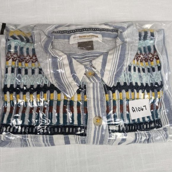 Anthropologie Pilcro Embroidered Long Sleeve Button Up Blouse Top, Size M - Picture 7 of 7